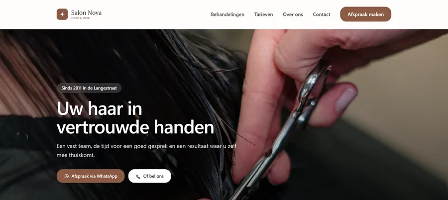 Voorbeeldsite Salon Nova